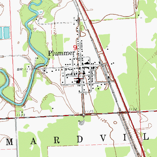 Topographic Map of Plummer High School, MN