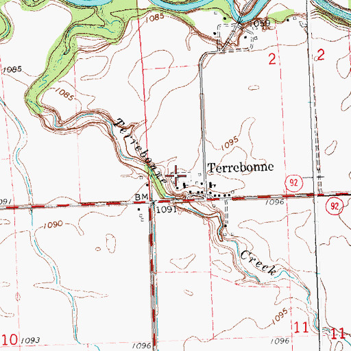 Topographic Map of Saint Anthony Cemetery, MN