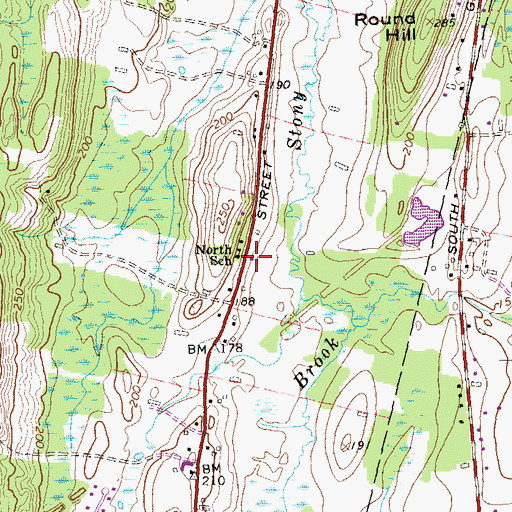 Topographic Map of North School, CT