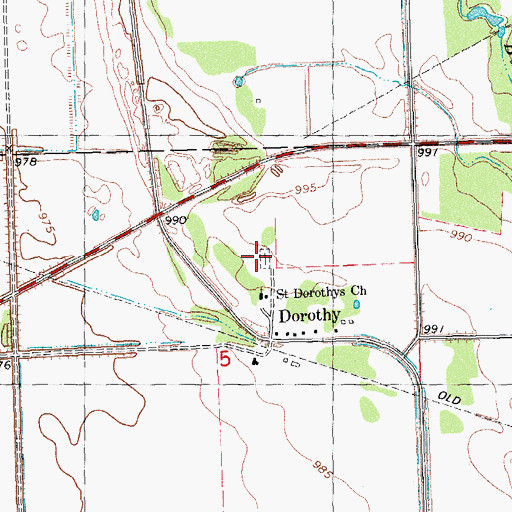 Topographic Map of Saint Dorothy's Cemetery, MN