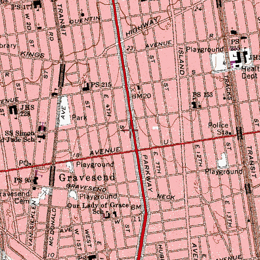 Topographic Map of Shaare Zion Congregation, NY