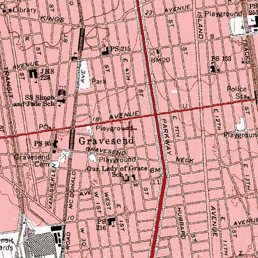 Topographic Map of Congregation Beth-El of Flatbush, NY