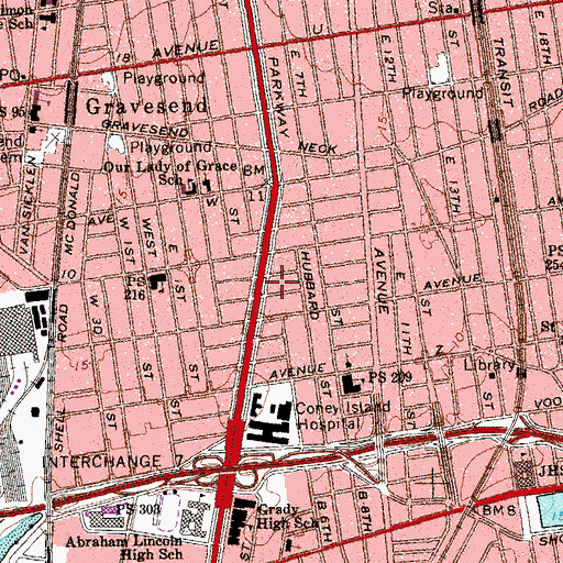 Topographic Map of Aniezer Yeshiva School, NY
