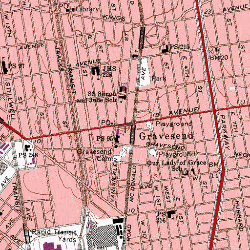 Topographic Map of Lady Moody Triangle, NY