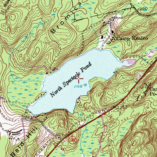 Topographic Map of North Spectacle Pond, CT