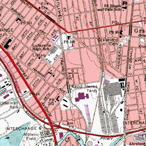 Topographic Map of Marlboro Jewish Center, NY