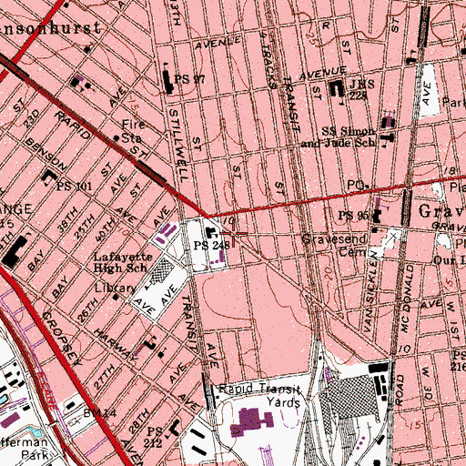 Topographic Map of Mount Olivet Presbyterian Church, NY