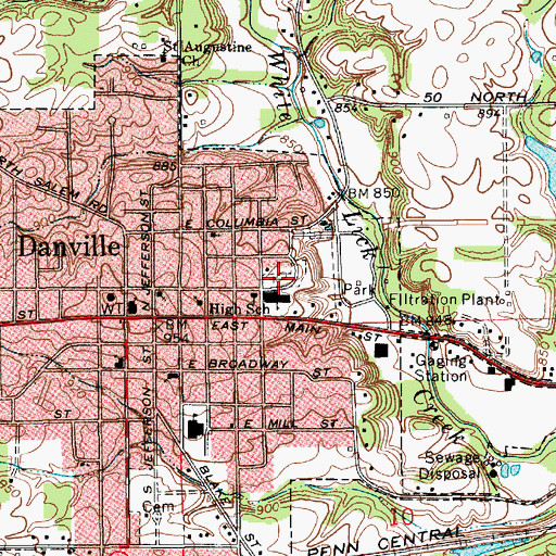 Topographic Map of Primitive Baptist Cemetery, IN