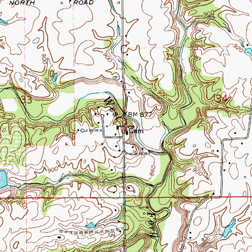 Topographic Map of Templin Cemetery, IN
