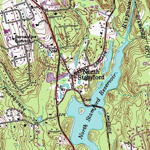 Topographic Map of North Stamford, CT