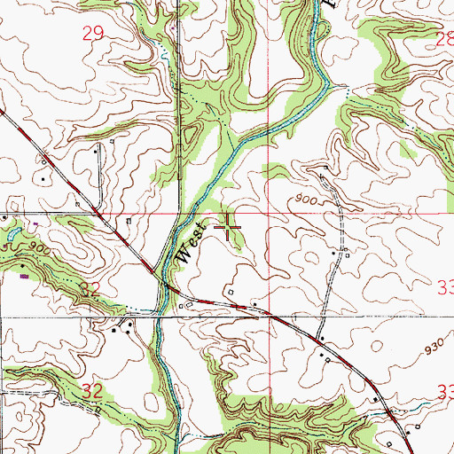 Topographic Map of Adams Cemetery, IN