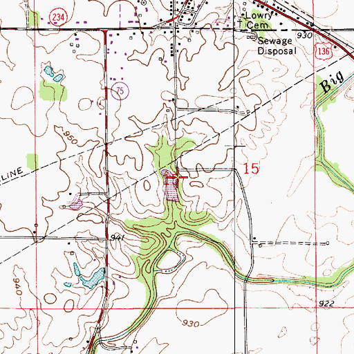 Topographic Map of Fullen Cemetery, IN
