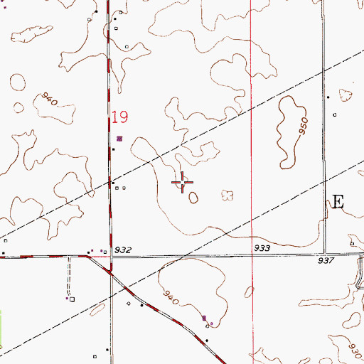Topographic Map of Hypes Cemetery, IN