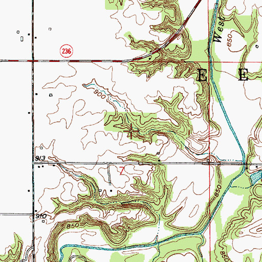 Topographic Map of Page Cemetery, IN