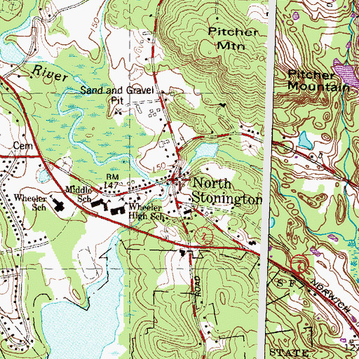 Topographic Map of North Stonington, CT