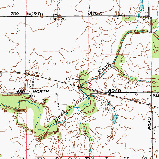Topographic Map of Trotter Cemetery, IN