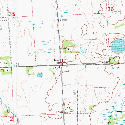Topographic Map of Gran Cemetery, MN