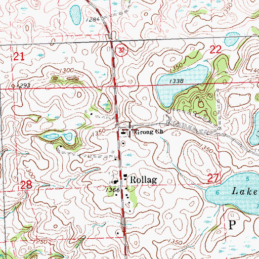 Topographic Map of Grong Lutheran Cemetery, MN