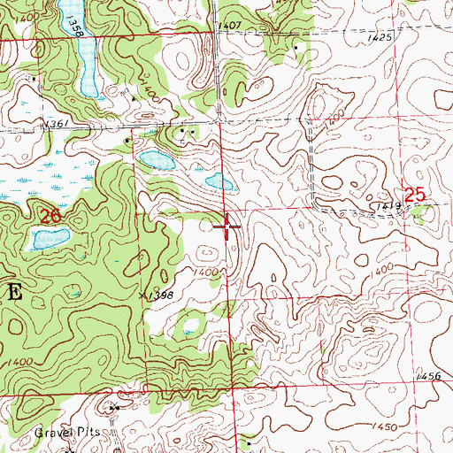 Topographic Map of Bethany Cemetery, MN
