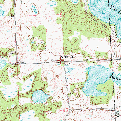 Topographic Map of Park Lutheran Church Cemetery, MN