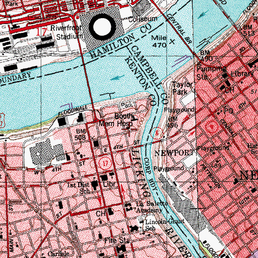 Topographic Map of Church of Christ, KY