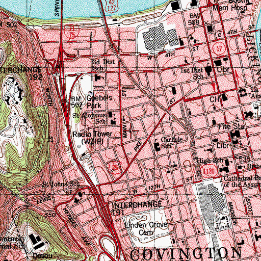 Topographic Map of Faith Assembly of God Church, KY