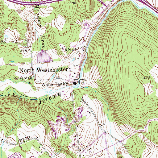 Topographic Map of North Westchester, CT