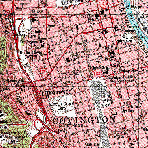 Topographic Map of Church of God, KY