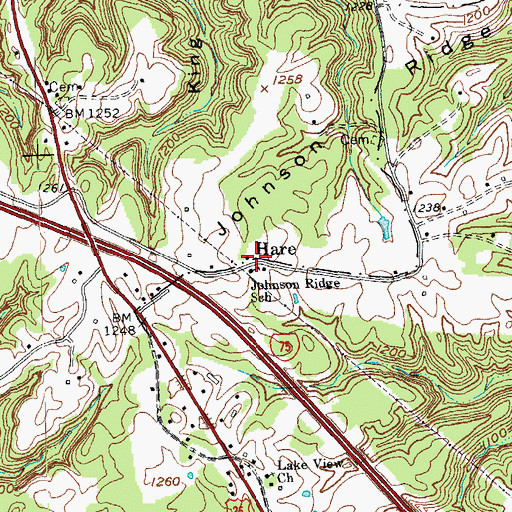 Topographic Map of Hare, KY