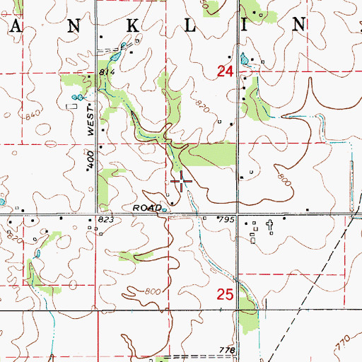 Topographic Map of Snoddy Cemetery, IN