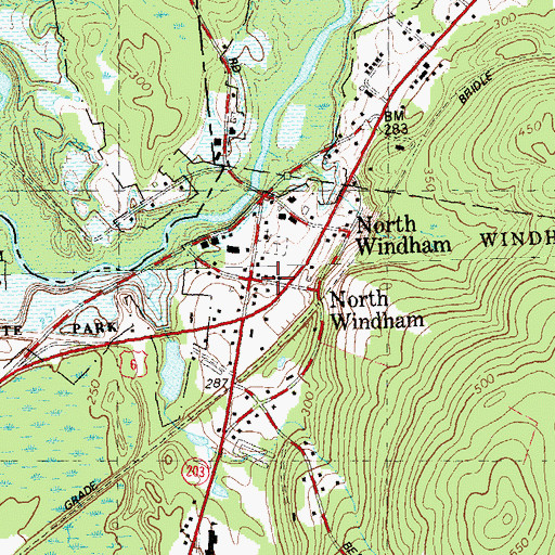 Topographic Map of North Windham, CT