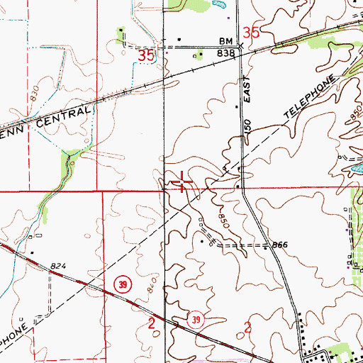 Topographic Map of Buchanan Cemetery, IN
