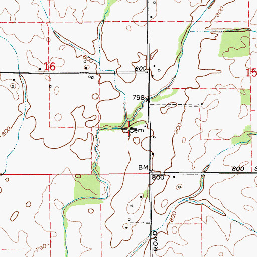 Topographic Map of Jones Cemetery, IN