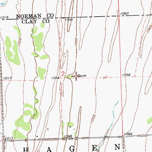 Topographic Map of Old Jevnaker Cemetery, MN