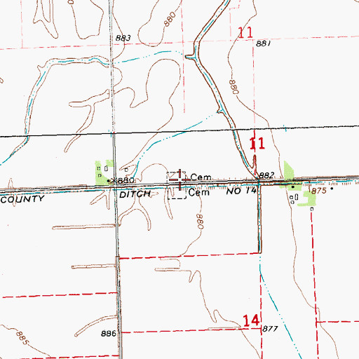 Topographic Map of Kirkebo Lutheran Church Cemetery, MN