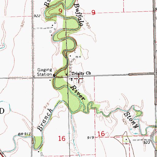 Topographic Map of Sabin Trinity Cemetery, MN