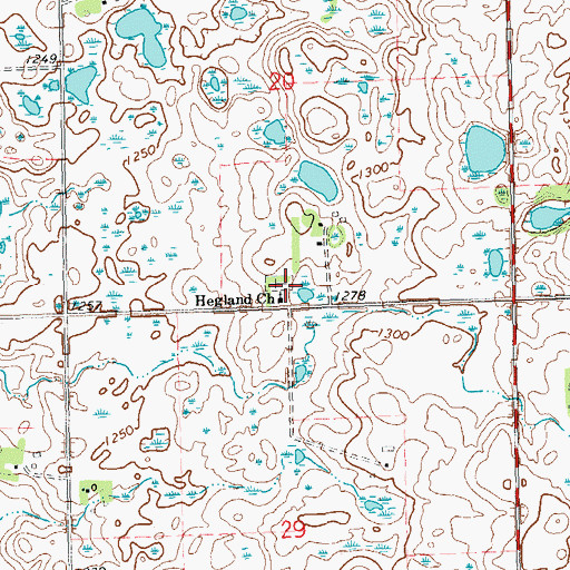 Topographic Map of Hegland Cemetery, MN