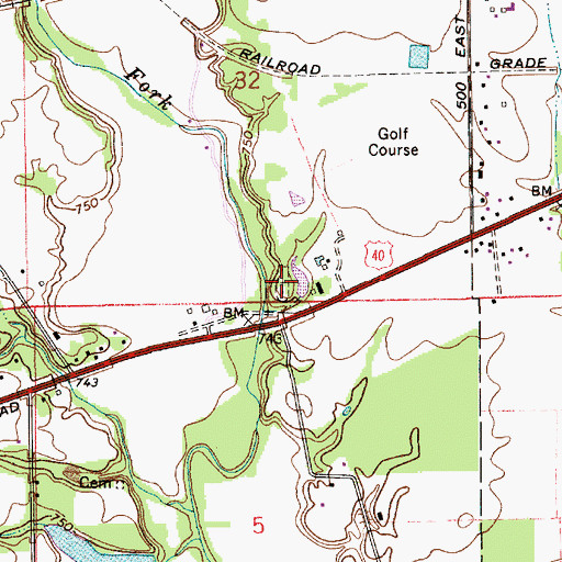 Topographic Map of Miles Cemetery, IN