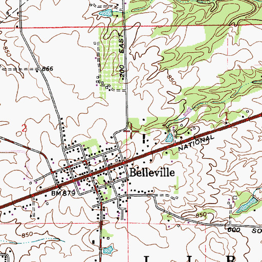 Topographic Map of Ungles Cemetery, IN