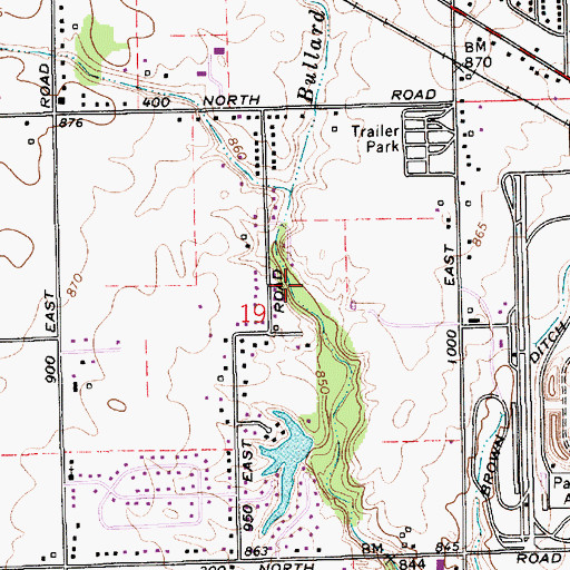 Topographic Map of Brown Cemetery, IN