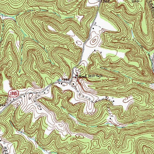 Topographic Map of Red Hill Church, KY