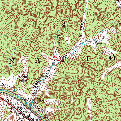 Topographic Map of Moberly Branch, KY