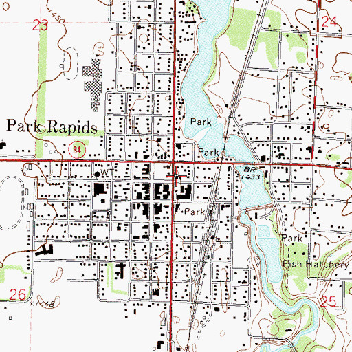 Topographic Map of Calvary Lutheran Church, MN