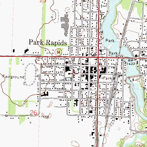 Topographic Map of Trinity Episcopal Church, MN