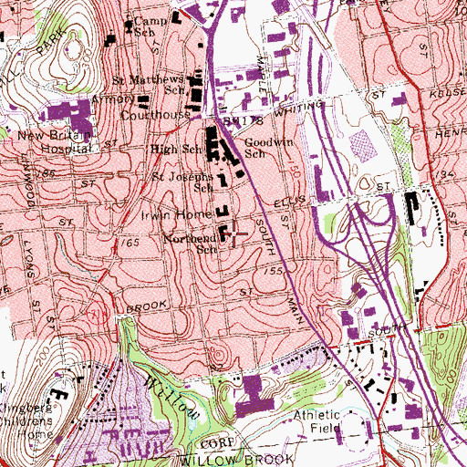 Topographic Map of Northend Elementary School, CT