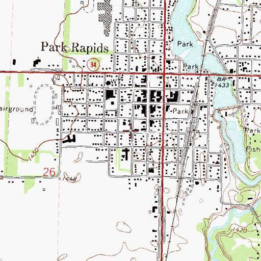 Topographic Map of Saint Peter's Catholic Church, MN