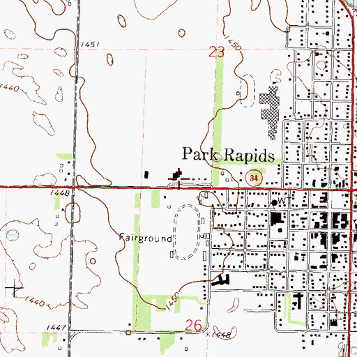 Topographic Map of Saint John's Lutheran Church, MN