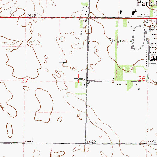 Topographic Map of First Baptist Church, MN