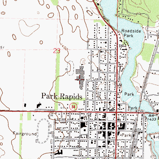 Topographic Map of Frank White Elementary School, MN