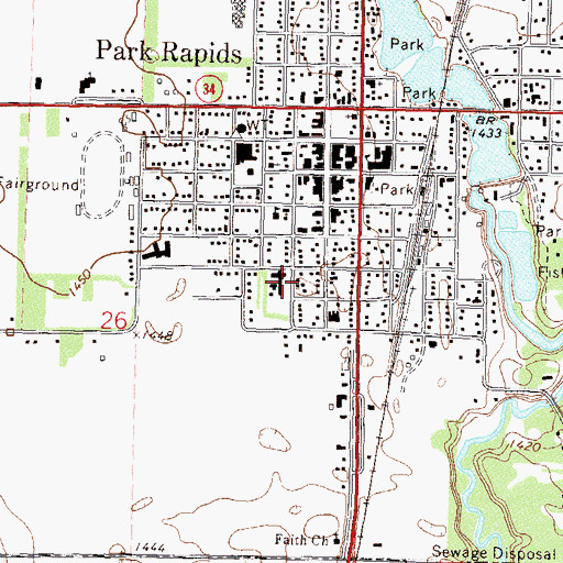 Topographic Map of Dakota Clinic - Park Rapids, MN